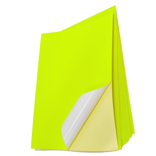 Decal dạ quang A4 vàng